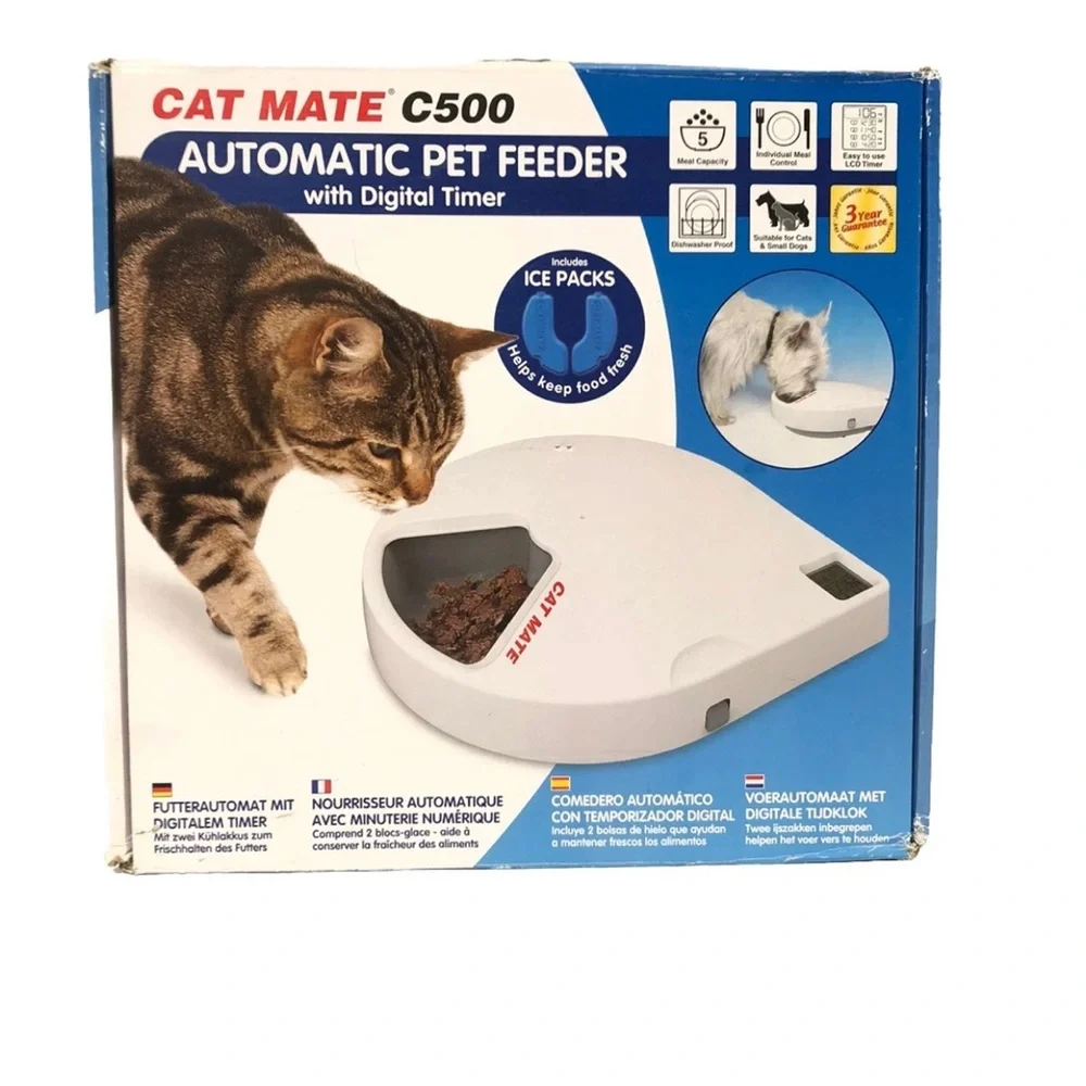 Cat Mate C500 Automatic Pet Feeder in White